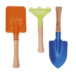 Kids Gardening Tools 3 Piece Set Comes with Small Rake Spade and Trowel Garden Toys for toddlers by UMKY