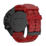 New Watch Straps for Suunto Spartan Sport & Suunto 9/9 Baro / D5 Universal Football Texture Silicone Strap(Red) Smart Wear (Color : Red)