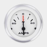 Veethree Amperemätare Lido, imfri, Ø52 mm, 12 V, direktanslutning, silver/vit