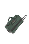 travelite Basics 096276 2-Wheel Travel Bag Size L with Expandable Grease Soft Luggage Travel Bag with Wheels with Extra Volume, Dark Green, 55 cm, Travel Bag with Wheels