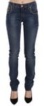 GALLIANO Jeans Blue Washed Star Strass Embellished Denim Pants s. W26