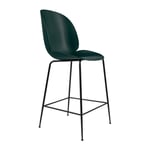 Gubi - Beetle Counter Chair Un-upholstered, Conic Base Black, Green Shell - Green - Grön - Barstolar - Metall/Plast