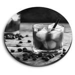 Round MDF Magnets - BW - Black Russian Cocktail Vodka Coffee #42582