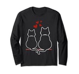Funny Cute Heart Cat Valentines Day Cat Lover Cat Owner Long Sleeve T-Shirt