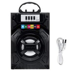 BliliDIY Portable Bluetooth Subwoofer Speaker Outdoor Wooden Box U Disk Square Dance Microphone Audio Music Player - Black 2 - B
