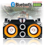 Portable Stereo Megasound Party Speaker System with Bluetooth, USB & Lights DJ