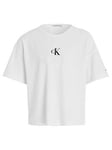 Calvin Klein Jeans Girls Ck Logo Boxy T-shirt - Bright White, White, Size Age: 4 Years, Women