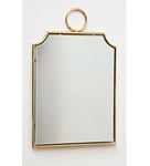 DRW Miroir rectangulaire avec Cadre en métal doré 60 x 90 cm