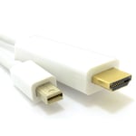 2m Mini DisplayPort/Thunderbolt Mac Laptop to HDMI Cable Monitor/TV Video+Audio