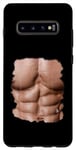 Coque pour Galaxy S10+ Fake Muscle Under Clothes Chest Six Pack Abs
