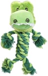 YATUKESHII Fun and durable pet toys，Squeaky Dog s Durable Dog Plush Chew Teeth Clean Non-toxic Bite Resistant Training for (Cotton Rope Simulation Green Crocodile Shape)