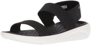 Crocs Women's Literide Sandal W Open Toe, Black (Black/White 066b), 6 UK
