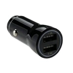 JACKSON 3.4A Dual Port In-Car Phone Charger with 2x USB-A Ports. Fast Charge 2 Devices Simultaneously. Compact Design. Black Colour. (p/n: PTUSB34CIG)
