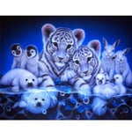5d Diamond Embroidery Animals Tiger Penguin Sea Lion Rabbit Diam Onesize