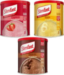 Meal Replacement Slimfast Meal Shake Powder Banana, Strawberry and Chocolate 365