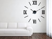 FLEXISTYLE Grande Horloge Murale Moderne DIY Admirable 3 XXL, Roman, 100-130 cm, Salon, Chambre à Coucher, fabriquée dans l'UE silencieuse