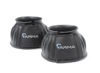Shires Arma Rubber Bell Over Reach Boots Touch Close - Black - Pack Of 2 - New