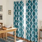 Exclusive Home Curtains Exclusif Maison Rideaux Ferronnerie en Satin de Coton tissé fenêtre Panneau de Rideau Paire, Polyester, Bleu Sarcelle, 52x84