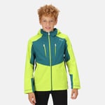 Regatta Kids Breathable Highton Iii Waterproof Jacket Bright Kiwi Pacific Green, Size: 5-6 yrs
