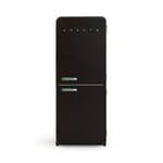 CREATE / RETRO FRIDGE COMBI 185 SAGE/Réfrigérateur noir cassé avec poignée vert sauge et congélateur 401L / 190W, système No Frost, 3 étagères, 2 tiroirs, 70x65x185 cm