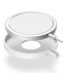 Ringke Slim Case Compatible with MagSafe Charger, Hard Protective Cover with Cable Protection, Non-Slip Pad - White