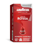 Lavazza, Qualità Rossa, 30 Aluminium Capsules Compatible with Nespresso Original Machines, with Chocolate and Dried Fruit Notes, Arabica and Robusta, Intensity 10/13, Medium Roasting, Zero CO2 Impact