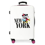 Disney Mickey & Minnie Trip to... Medium Suitcase, One Size, New York White, Standard Size, Medium Suitcase