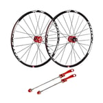 L.BAN 29" Mountain MTB Bike Wheel Set Disc Rim Brake Double Wall Rims Sealed Bearings 7 8 9 10 Speed Cassette Hub,Red