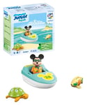 Playmobil 71707 JUNIOR & Disney: Mickey Mouse's Boat Tour, including inflatable boat, sustainable toy made from plant-based plastics, gifting toy, play sets suitable for children ages 1+