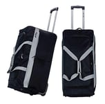 XXX 40'' Travel Luggage Wheeled Trolley Holdall Suitcase Case Duffel Bag (Black/Gray, 24)