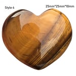 1pc Heart Shaped Stone Natural Healing Gemstones Rose Quartz Style 4 25x25x10mm