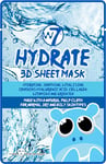 W7 Hydrate 3D Sheet Mask Face Mask Skin Care Hydrating Moisturising X1