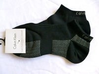 2 PAIRS - CALVIN KLEIN COOLMAX NO SHOW Trainer Socks BLACK UK 4-7 , EU 37-41 CK2