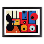 Boombox Abstract Vol.2 H1022 Framed Print for Living Room Bedroom Home Office Décor, Wall Art Picture Ready to Hang, Black A4 Frame (34 x 25 cm)