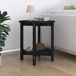 vidaXL Coffee Table Black ? 55x60 cm Solid Wood Pine LSO UK