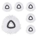 Spin Mop Replacement Heads Microfiber Spin Mop Refill Heads Easy Cleaning Mop Head (White 6pcs)