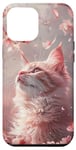 iPhone 15 Plus Cute Pink Japanese Cherry Blossom Cat Aesthetic Case