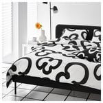 IKEA IKEA KLIPPBRÄCKA påslakan 2 örngott, vit/svart, 240x220/50x60 cm, cm 240x220/50x60 cm