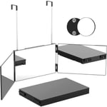 3-vägs spegel med förstoringsglas 360° trippelbelysning / hopfällbar spegel för självklippning / hårstyling