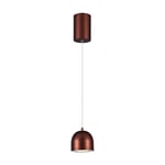 LED hängande lampa - Ø100 justerbar wire, touch belysning on/off, 3000K, brun, hus - Kulör : Varm
