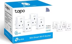 TP-Link Tapo Smart Plug Wi-Fi Outlet Works with Google, Amazon Alexa Pack of 4