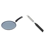 MasterClass KitchenCraft Ceramic Non Stick Induction-Safe Crêpe and Pancake Pan, 24 cm & Professional Nylon Spatula/Palette Knife with Stainless Steel Handle, 33 cm (13")