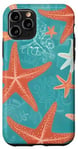 Coque pour iPhone 11 Pro Mignon corail étoile de mer coquillages design abstrait