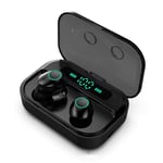 Fashion Bluetooth Earphone, Wireless Bluetooth 5.0 Earphones Stereo Earbuds HIFI Sound Sports Handsfree Gaming Headsets for Smartphones/Gym etc (Color : Black)