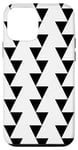Coque pour iPhone 12 mini White Black Vertical Triangles Christmas Tree Zigzag Pattern