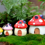 1pc Mediterranean House Mushroom Castle Diy Resin Fairy Garden C Green