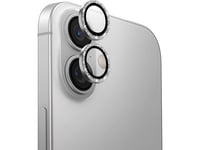 Uniq Uniq Optix Aluminium Kameralinsskydd Iphone 16 6,1" / 16 Plus 6,7" Vitt Skimrande Kameralinsglas Med Applikator