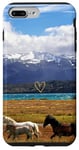 Coque pour iPhone 7 Plus/8 Plus Chevaux Paysage Nature Montagne | Coeur D'Amour Doré Mignon