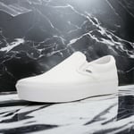 Adults Unisex Vans Slip On Classic Sneakers Casual Shoes Pure White Size 7.5 UK