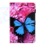 Samsung Galaxy Tab S9 FE Fodral med pennfack - Flower and Blue Butterfly